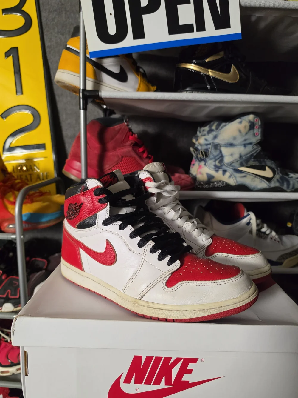 🔥 Nike Jordan 1 Heritage OG Red White Black High-Top Basketball Sneakers 10.5